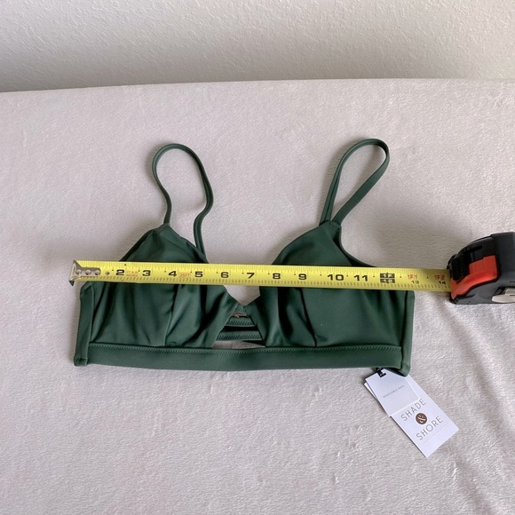 Shade & Shore Dark Green Adjustable Bikini Top. Size 34B, removable cups. NWT - Picture 9 of 12
